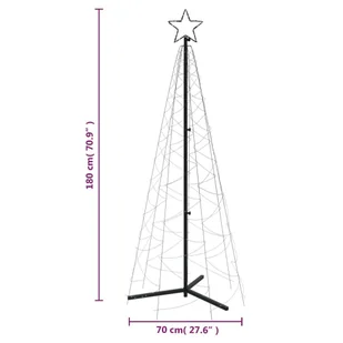 vidaXL Choinka stożkowa, 200 zimnych białych LED, 70x180 cm - Choinki - miniaturka - grafika 11