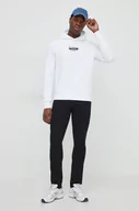 Bluzy męskie - Calvin Klein bluza męska kolor biały z kapturem z nadrukiem - miniaturka - grafika 1