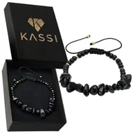 Bransoletki - Bransoletka z czarnym obsydianem kamień ochronny biżuteria z kamieni - miniaturka - grafika 1