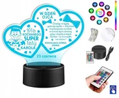 Lampy pozostałe - Lampka Prezent Dla Taty Ojca Grawer 16 Led Plexido - miniaturka - grafika 1