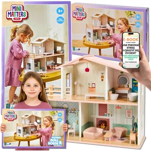 NOWOŚĆ! DREWNIANY DOMEK DLA LALEK Z AKCESORIAMI MEBLAMI SOLIDNY • PREZENT DLA CÓRKI WNUCZKI DZIEWCZYNKI NA ŚWIĘTA URODZINY + EBOOK-1 - Domki dla lalek - miniaturka - grafika 1