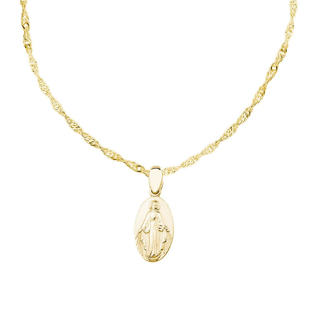 Srebrny MEDALIK CUDOWNY z łańcuszkiem SREBRO 925