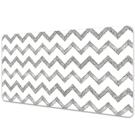 Podkładki na biurko - Ochronna mata na biurko Srebrne zygzaki 90x45 cm - miniaturka - grafika 1