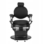 Fotele fryzjerskie - Gabbiano Fotel barberski Niccolo czarny bezguzikowy - miniaturka - grafika 1