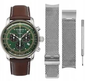 Zegarki męskie - Zestaw męski ZEPPELIN 7686-4_SET zielony klasyczny limitowana edycja - miniaturka - grafika 1