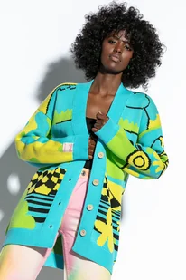 Kolorowy zapiany kardigan retro F1841 Żółty - Swetry damskie Kolorowy zapiany kardigan retro F1841 Żółty - Swetry damskie - miniaturka - grafika 1