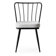Krzesła - Biało-czarne metalowe krzesła zestaw 2 szt. Yildiz – Kalune Design - miniaturka - grafika 1
