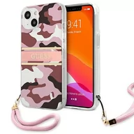 Etui i futerały do telefonów - Guess GUHCP13SKCABPI iPhone 13 mini 5,4" różowy/pink hardcase Camo Strap Collection GUE001605-0 - miniaturka - grafika 1