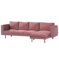 Pokrowce na meble - Dekoria pl pl Pokrowiec na sofę Norsborg 4-osobową z szezlongiem zgaszony róż 291 x 88/157 x 85 cm Cotton Panama 1027-702-43 - miniaturka - grafika 1