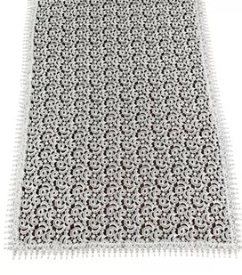 Bieżnik z gipiury, 50x100, biały geometryczny, GB01-1 - Obrusy i serwetki - miniaturka - grafika 1