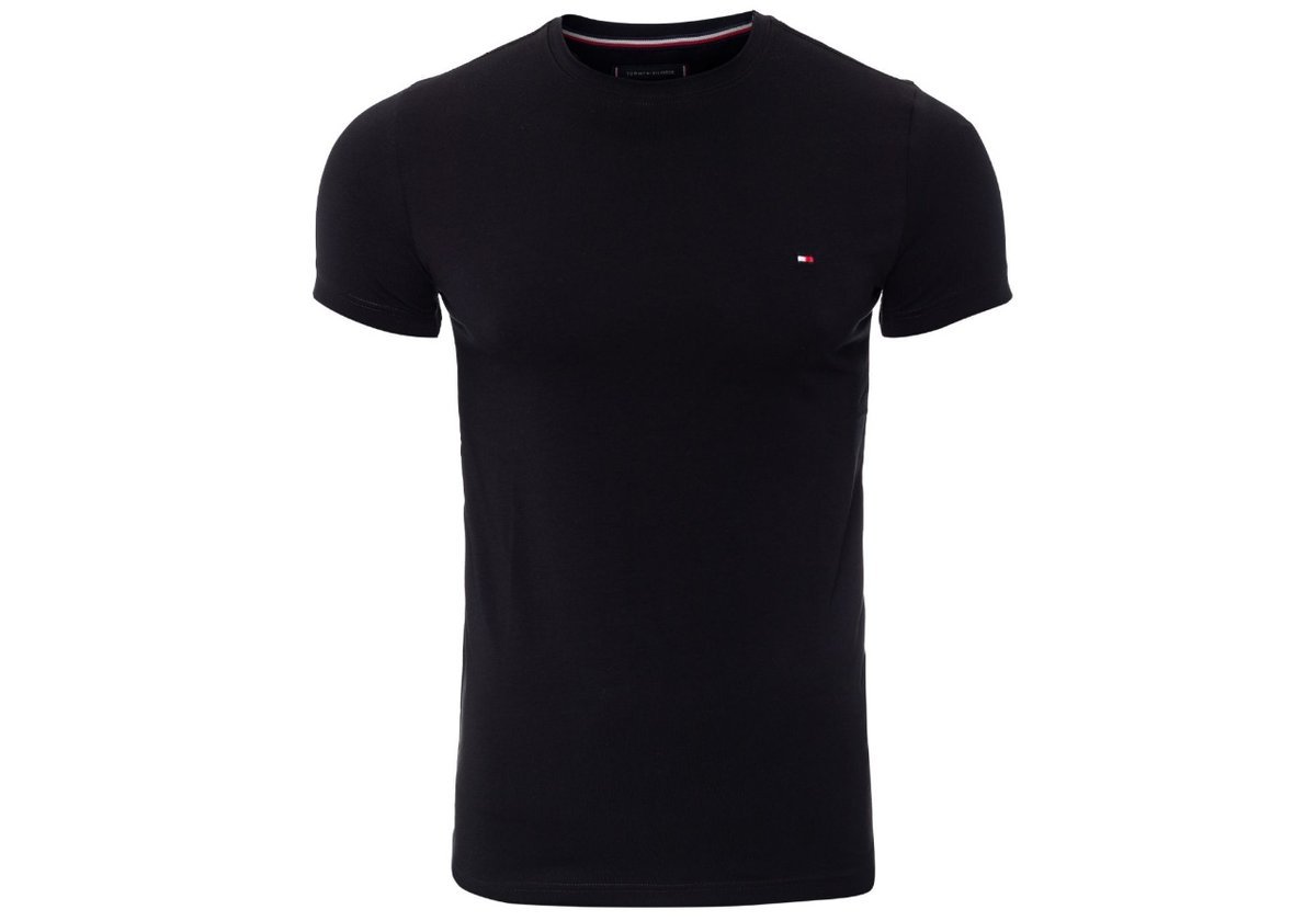 TOMMY HILFIGER KOSZULKA T-SHIRT CORE STRETCH SLIM CNECK TEE BLACK 0867896625 083 S
