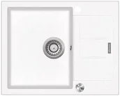 Zlewozmywaki - CONCEPT Zlewozmywak kuchenny granitowy z ociekaczem BIAŁY DG05C45wh - miniaturka - grafika 1