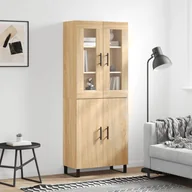 Witryny - vidaXL Witrynka, dąb sonoma, 69,5x34x180 cm, materiał drewnopochodny - miniaturka - grafika 1