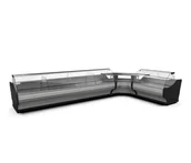 Szafy i witryny chłodnicze - L-kształtny, 5,5-metrowy ciąg chłodniczy 2 x Wch-61B-2000 + WCh-61B-1570 + LS-R61Bw, agregat wewnętrzny, montaż - miniaturka - grafika 1