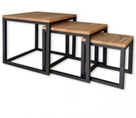 Ławy i stoliki kawowe - Zestaw trzech stolików kawowych K-OAK 60x60cm LOFT DO SALONU - miniaturka - grafika 1