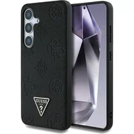 Etui i futerały do telefonów - Etui GUESS Grained Hot Stamp Peony Pattern Triangle Logo MagSafe do Samsung Galaxy S25 Czarny - miniaturka - grafika 1