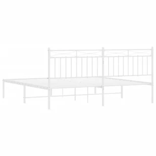 Metalowa rama łóżka z wezgłowiem, biała, 180x200 cm Lumarko! - Łóżka - miniaturka - grafika 8