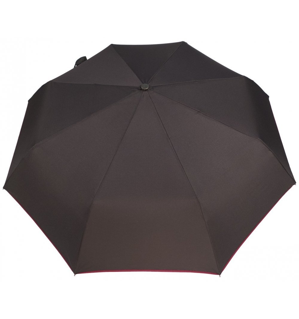 Parasol męski Pełny Automat Czarny z bordową lamówką