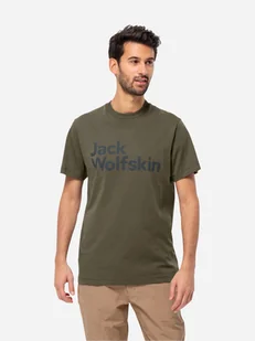 Koszulka męska Jack Wolfskin Essential Logo T M 1809591-4341 XL Ciemnozielona (4064993863161) - Koszulki męskie - miniaturka - grafika 1