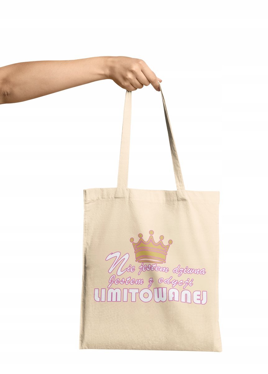 TORBA SHOPPER MATERIAŁOWA NA RAMIĘ PREZENT EDYCJA LIMITOWANA ŚMIESZNE WZORY