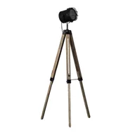 Lampy stojące - Podłogowa lampa Retro ABR-RRV-C-E27 Abruzzo reflektor drewniany czarny - miniaturka - grafika 1