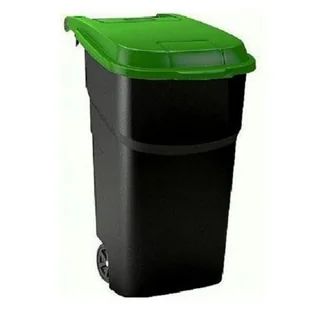 Rotho kubeł na śmieci z pokrywą oraz na kółkach z plastiku, pojemność 100 l, 4510105053 - Pojemniki przemysłowe - miniaturka - grafika 1