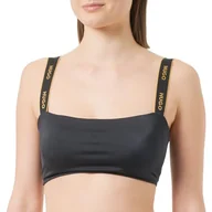 Koszulki i topy damskie - BOSS Damskie błyszczące bikini typu bandeau Toptriangle, czarne 1, XXL, czarny (Black1), L - miniaturka - grafika 1