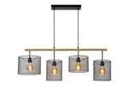 Lampy sufitowe - Lucide lucide baskett-lampy wiszące-czarna, metal, E27, 60 W, Black, 107 x 23 x 170 cm 45459/04/30 - miniaturka - grafika 1