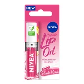 Błyszczyki do ust - Nivea, pielęgnujący olejek do ust, Pink Rock, 4,8 g - miniaturka - grafika 1