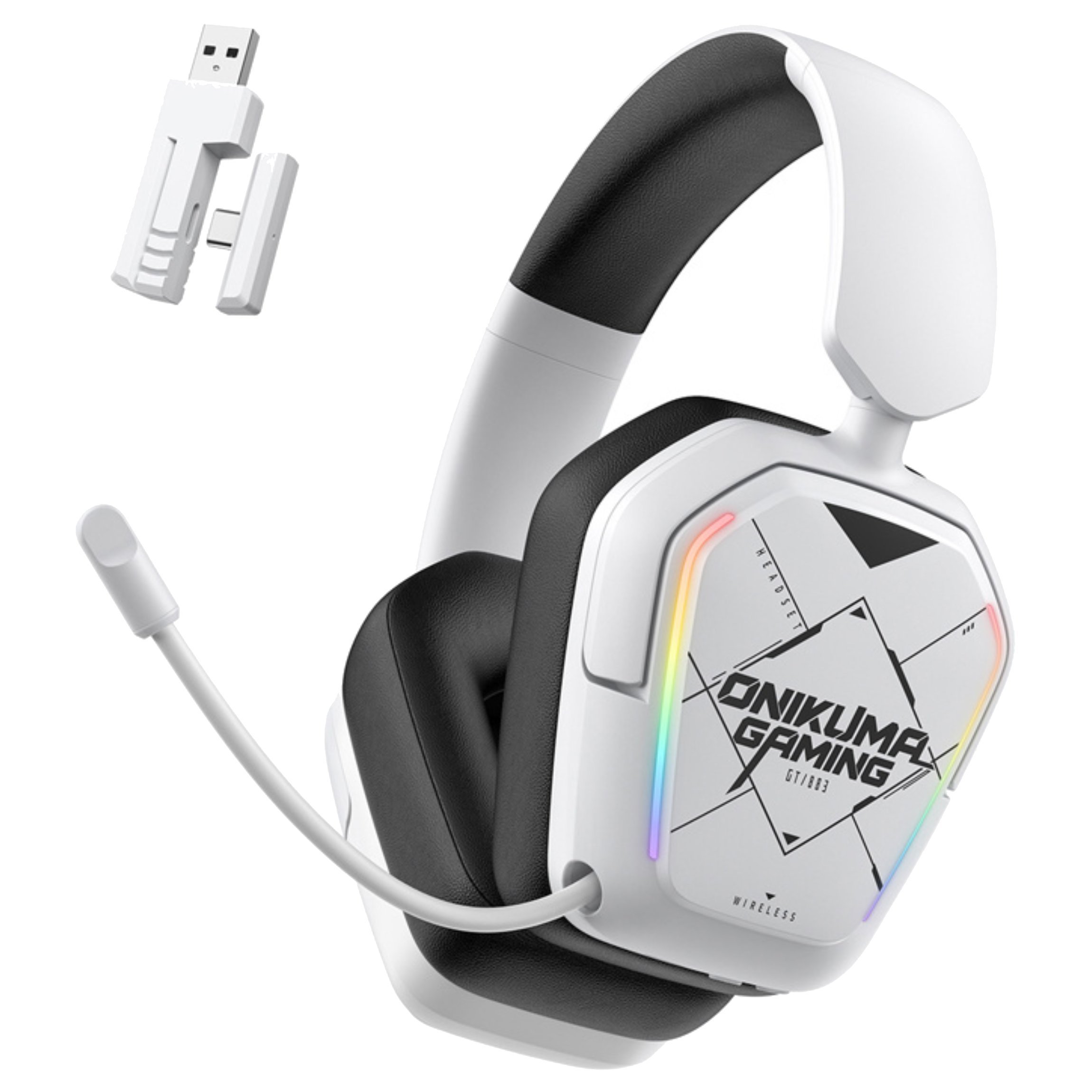 ONIKUMA Słuchawki gamingowe z mikrofonem białe GT883