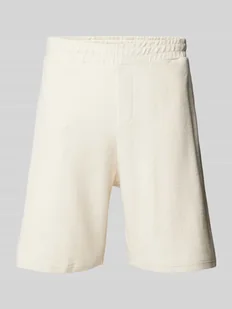 Szorty z dzianiny dresowej o kroju regular fit z fakturowanym wzorem - Spodenki męskie - miniaturka - grafika 1
