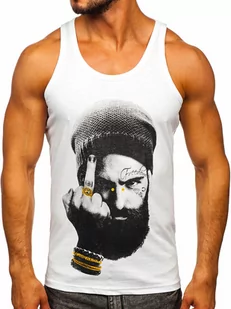 Biała koszulka tank top bokserka z nadrukiem Bolf 14842 - Koszulki męskie - miniaturka - grafika 1