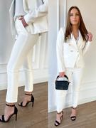 Spodnie damskie - Spodnie białe eleganckie garniturowe z prostą nogawką polska produkcja Trendsetter - PERFE - miniaturka - grafika 1
