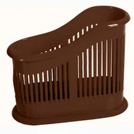 Suszarki do naczyń - Domotti SOLEO OCIEKACZ NA SZTUĆCE 2 KOMORY 15 CM BRĄZOWY 698546 698546 - miniaturka - grafika 1