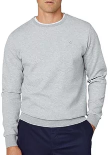Hackett London Męska bluza z dzianiny Double Knit Crew, Szary (jasnoszary Marl), XXL - Bluzy męskie - miniaturka - grafika 1