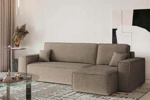 Sofa w kształcie L BEST narożnik tkanina Neve brązowy prawy - Narożniki - miniaturka - grafika 1