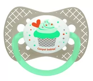 Smoczki uspokajające - Canpol babies Canpol Smoczek silikonowy symetryczny Cupcake 6-18 m-cy : Kolor - Szary - miniaturka - grafika 1