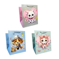 Zestawy upominkowe - Torebka prezentowa dziecięca XL szerokie dno mix - miniaturka - grafika 1