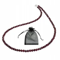 Naszyjniki - Naszyjnik z Naturalnych Granatów Piropów Faset 4mm Srebrne Zapięcie dł 45cm, bez marki, AG00000424 - miniaturka - grafika 1