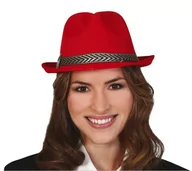 Dodatki do strojów karnawałowych - Kapelusz gangstera, Czerwony - miniaturka - grafika 1