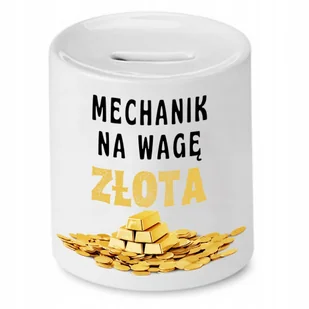 SKARBONKA PREZENT DLA MECHANIKA NA WAGĘ ZŁOTA z Nadrukiem ze Zdjęciem - Skarbonki - miniaturka - grafika 1