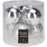 Bombki - Bombka szklana 8 cm 6 sztuk srebrny - miniaturka - grafika 1