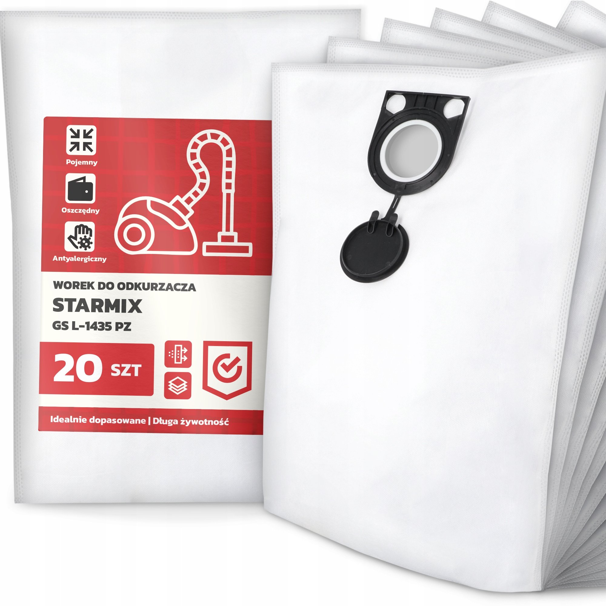 20x Worek do Odkurzacza Starmix Gs L-1435 Pz Syntetyczny Pojemny Mocny G9
