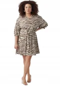 Sukienki - VERO MODA SUKIENKA PLUS SIZE Z WZOREM ZEBRY I PASKIEM 50 J9A - miniaturka - grafika 1