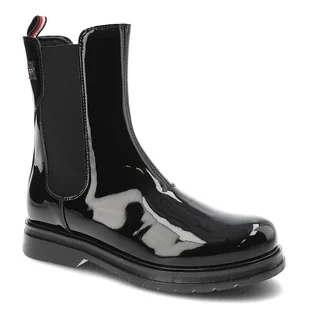 Czarne Botki Tommy Hilfiger Modne Buty Damskie - Botki damskie - miniaturka - grafika 1