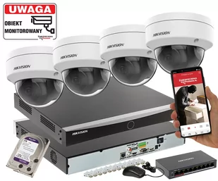 Monitoring małej firmy 4 kamery Hikviision DS-2CD2143G2-I 4mpx Analityka Filtrowanie Acusense + Switch PoE - Zestawy do monitoringu - miniaturka - grafika 1