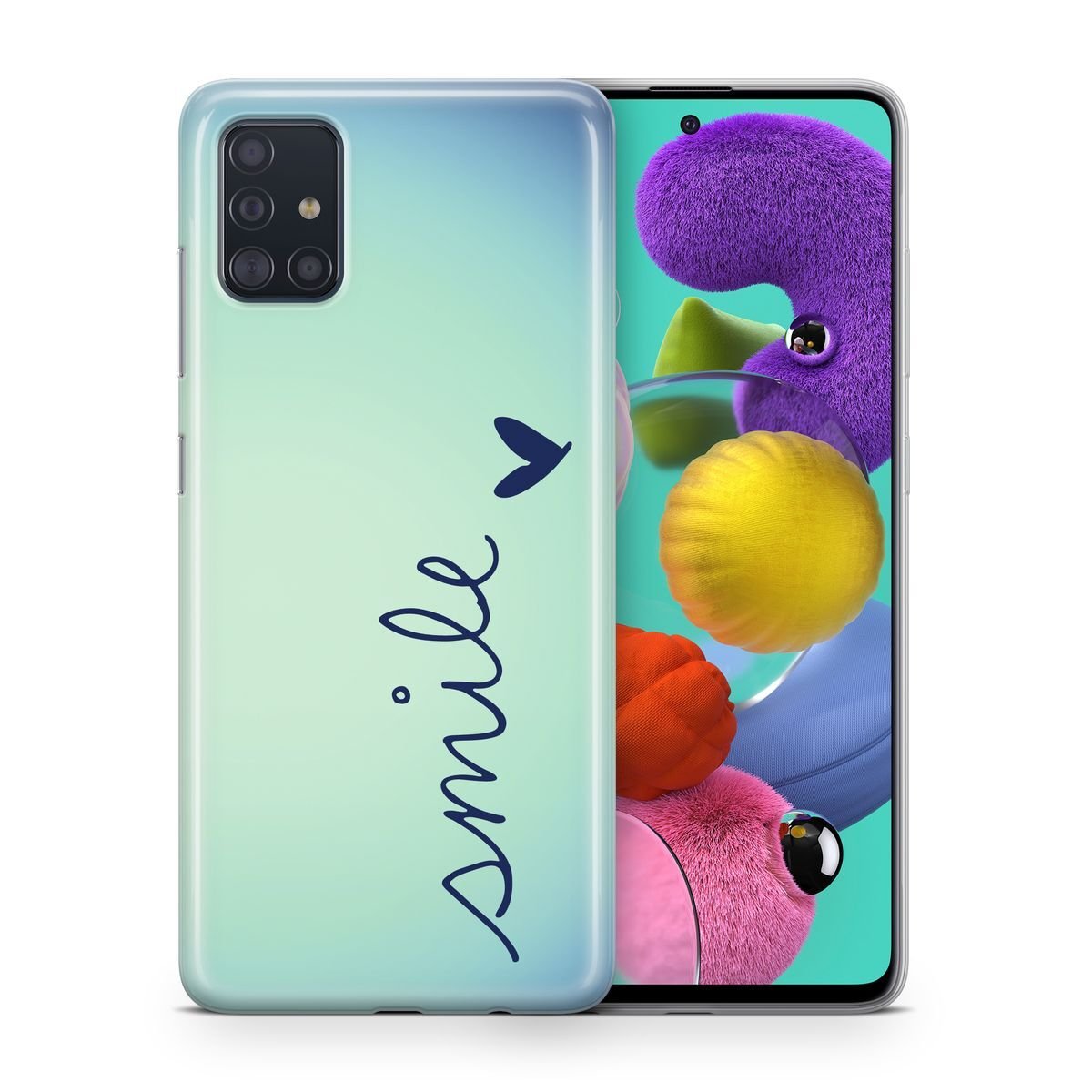 Etui na telefon komórkowy Samsung Galaxy Protective Case Cover Bumper Case Shell Ultra Thin, Model: Samsung Galaxy S20 FE, Wybierz wzór: Smile Blue