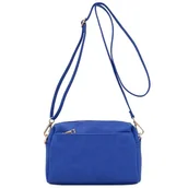 Torebki damskie - FashionPuzzle Torba na ramię z potrójnym zamkiem, królewski niebieski, jeden rozmiar, Royal Blue, 70AA - miniaturka - grafika 1