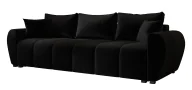 Sofy i kanapy - Czarna welurowa nowoczesna sofa rozkładana K3-C47 - miniaturka - grafika 1