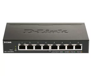 D-LINK 8-Port Layer2 PoE Smart Gigabit Switch 8x 10/100/1000Mbps TP RJ-45 PoE Port 802.3af/at Power-over-Ethernet up to 30 Watt - Pozostałe akcesoria sieciowe - miniaturka - grafika 1